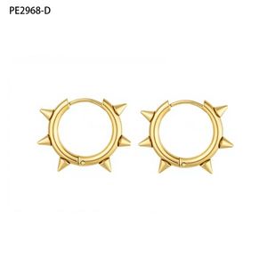 เอมี่ เอมี่แฟชั่นต่างหูห่วงชุบเงินสไตล์พังก์สำหรับผู้หญิงเครื่องประดับโลหะผสม PE2968 - Product Image 2