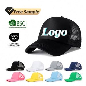 Gorra Trucker Personalizada con Logotipo, Gorros de Verano de Malla de 5 Paneles, Gorras Trucker de Espuma en Blanco - Product Image 3
