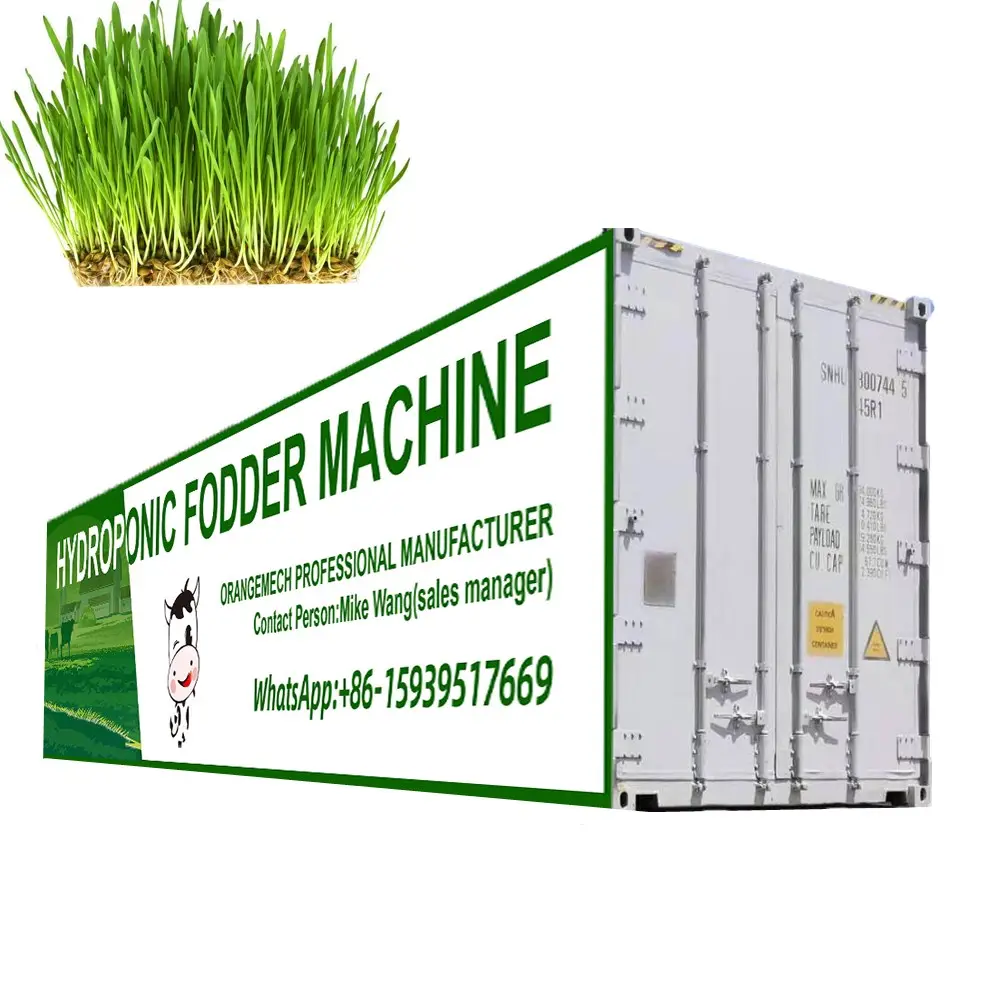 1000-1500kg/gün fabrika fiyat otomatik arpa topraksız yem makinesi/hidroponik yem konteyner
