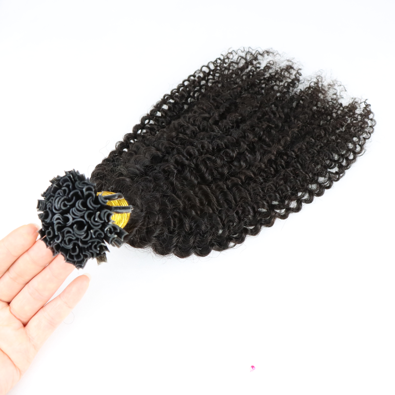Kinky curly U tip hair