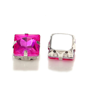 Strass carrés à griffes, 16 facettes, qualité diamant A, pour la création de robes de mariée, chaussures, chapeaux, vêtements et accessoires. - Product Image 5