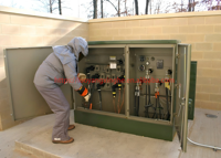 Transformateur triphasé à bain d'huile à double enroulement monté sur socle, norme UL, 112,5 kVA, 150 kVA, 225 kVA, 500 kVA, 34,5 kV, 480 V