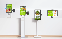 Kiosque de commande en libre-service avec écran tactile de 21,5 pouces, terminal de paiement NFC, caisse enregistreuse avec imprimante de reçus