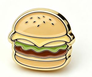 เข็มกลัดโลหะรูปเบอร์เกอร์เคลือบเงา ของที่ระลึกสะสม ของขวัญ - Product Image 3