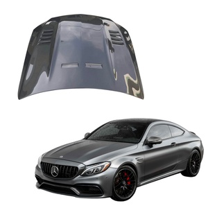 Couvre-capot avant en fibre de carbone véritable de haute qualité, ventilé, dissipation de chaleur pour Benz <span class=keywords><strong>C63</strong></span> <span class=keywords><strong>AMG</strong></span> W205 2015-2021 - Product Image 1
