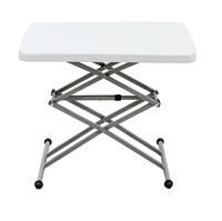 Table pliante carrée en plastique empilable SJ64, pour le camping en plein air, les pique-niques, le bureau d'ordinateur, table pliante blanche
