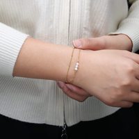 Joyería de Mano de Diseño Exclusivo de Alta Gama, Serie Bestie, Cadena de Acero Inoxidable Chapada en Oro de 18K, Doble Capa, 6mm, Imitación
