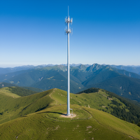 Tour d'antenne tubulaire cellulaire en acier galvanisé à chaud, certifiée ISO/CE, hauteur personnalisable pour usage industriel