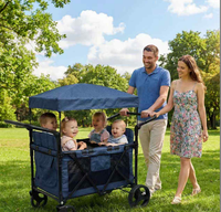 Powerlink 2026 Nouveau chariot pour bébé 2 places pliable, chariot de camping pour enfants avec certification CE CPC
