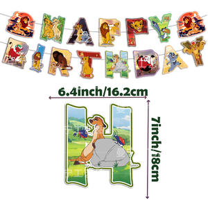 Décorations de fête sur le thème du film d'animation Le <span class=keywords><strong>Roi</strong></span> <span class=keywords><strong>Lion</strong></span> Simba, bannière joyeux anniversaire, toile de fond pour les enfants, garçons, fournitures de décoration de fête d'anniversaire - Product Image 6