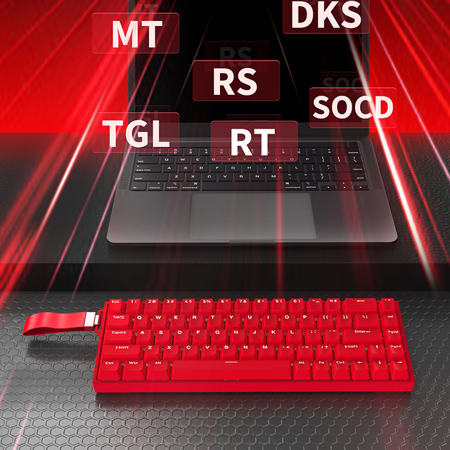 65% 68 Keys Gaming RT 0.01mm 8K Wired RGB Magnetic Switch Hall Effect Gaming Keyboard OEM