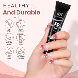 BORN PRETTY <span class=keywords><strong>Gel</strong></span> <span class=keywords><strong>de</strong></span> modelage 5D pour nail art, colle transparente sans résidu pour dessin 3D, moulage, sculpture, fixation <span class=keywords><strong>de</strong></span> pierres et <span class=keywords><strong>d</strong></span>écorations pour ongles - Product Image 3