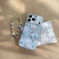 Nueva Funda de Resina Epoxi con Diseño Creativo de Macaron, Reloj, Cubierta para Teléfono con Cadena para iPhone 17 16 15 14 Pro Max