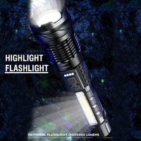 Lampe torche tactique rechargeable A76 haute puissance 2000LM, portée 1200m, zoom, haute luminosité