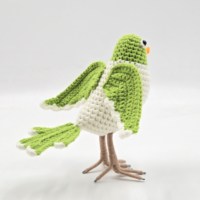 Porte-clés et breloque de sac personnalisés faits main au crochet, accessoire amigurumi, jouet en peluche doux et mignon en forme d'oiseau Sika de dessin animé