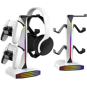 RGB 컨트롤러 홀더 9 조명 모드 USB 플러그 충전 스탠드 헤드셋 스탠드 게임용 책상 액세서리 게임 액세서리 - Product Image 1