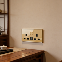 Interrupteur mural WiFi UK 2 voies 250V 10A, contrôle à distance via l'application Smart Life, panneau en verre trempé, sans fil neutre