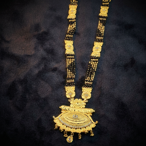Wholesale 24K Micro Gold AD Stone Long Mangalsutra With Big Pendant, Traditional Wedding Mangalsutra, Fashion Long Mangalsutra. - Product Image 3
