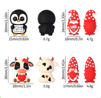 Perles en silicone 3D en forme de cœur de vache pour la Saint-Valentin 2026, idéales pour la fabrication de bijoux, bracelets et stylos (vente en gros)