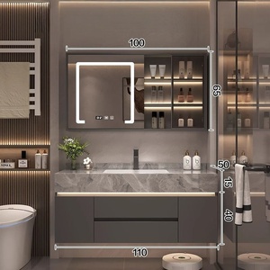 Slate seamless ceramic basin <b>bathroom</b> <b>cabinet</b> gray light luxury <b>bathroom</b> multi functional washbasin <b>cabinet</b> - Product Image 2
