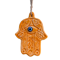 Talisman en céramique personnalisé en gros, design Art Déco, décoration murale pour la maison, ornement de main de Fatima, cadeau de pendaison de crémaillère