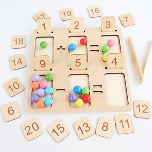 Jouets éducatifs Montessori en bois pour enfants 2 en 1 Digital Learning Board Puzzle Board Educat - Product Image 3