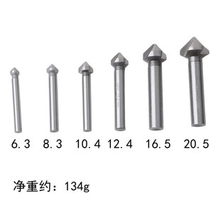 6 Pc Chamfering Tool Set Steel 90 Degree Countersink Woodworking Cutter Hand Tools - Product Image 5
