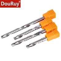 DouRuy Grade-A Carbure O Flute Spiral Bit pour Outils de Travail du Bois Outil de Coupe Cnc Fraise à Bois Fraise à Bois