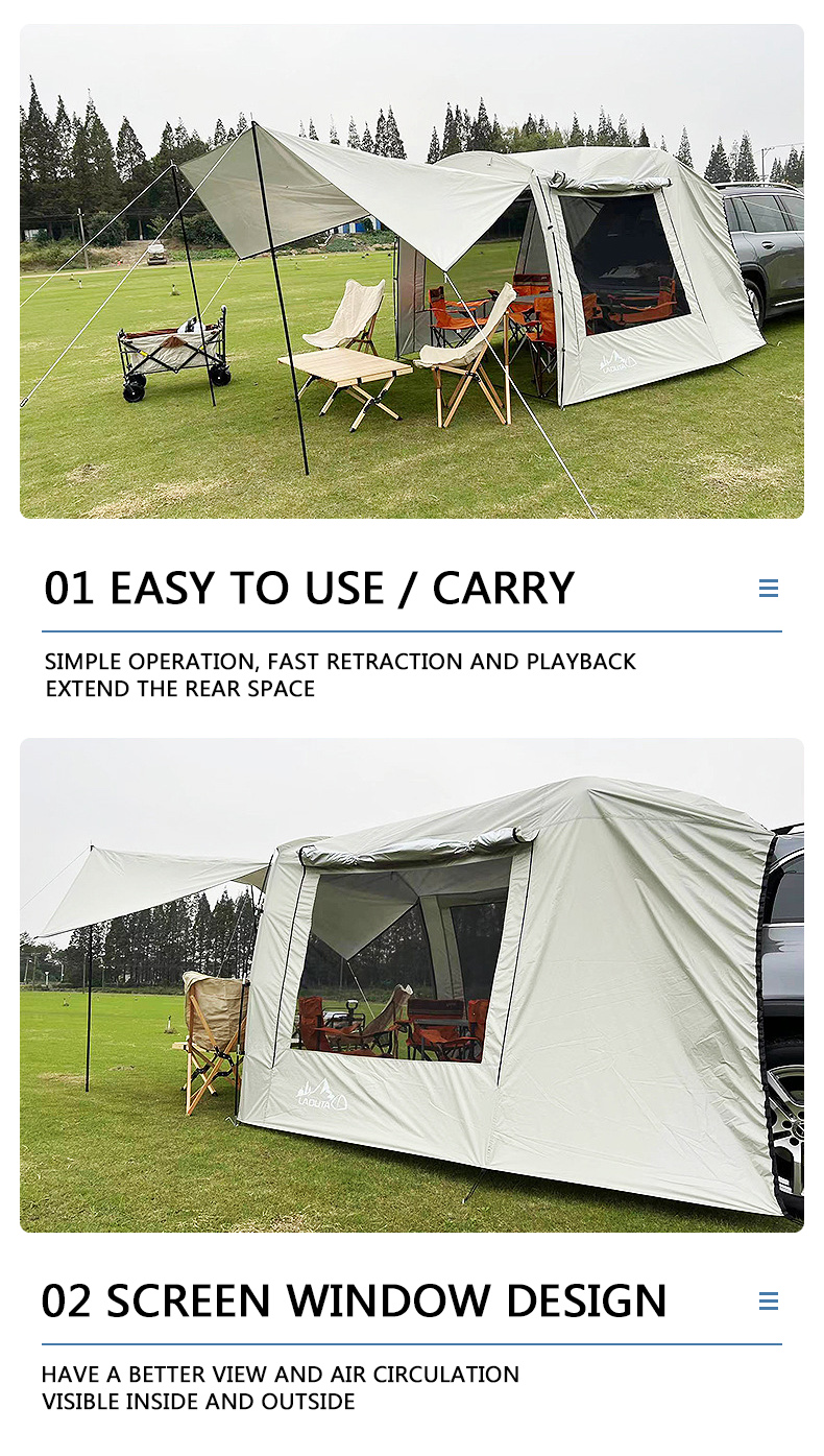 2000MM Oxford Outdoor Car Tent CCC 6kg Waterproofing Camper Trailer Canvas