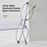 Lunettes de vue rétro 20801Y demi-cerclées en titane anti-lumière bleue pour hommes, motif géométrique Danyang, grande taille, luxe