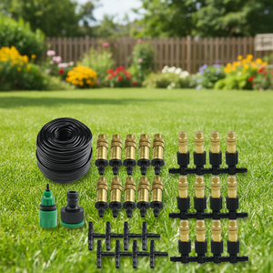 Kit d'irrigation DIY pour extérieur 10/15/20/25/30M avec buse de brumisation en laiton réglable, pulvérisateur d'arrosage de <span class=keywords><strong>jardin</strong></span> - Product Image 1