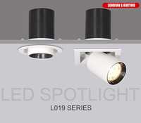 Spot de plafond moderne à tête simple ou double, articulable à 350 degrés, rétractable, dimmable, LED, projecteur orientable