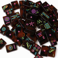 Jeu de Mahjong Américain 160 Tuiles Luxe Acrylique Gravé Motif Écaille de Tortue Logo Personnalisé Portable Casino Jeux d'Hasard Vente en Gros
