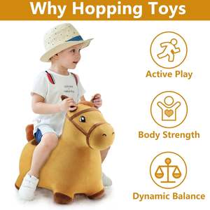 Plush Horse PVC <b>Inflatable</b> Lightweight Foldable Bouncy Hopper Ride-On <b>Toy</b> for Kids 40x28x49.5cm - Product Image 2