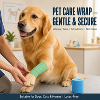 Bande de pansement élastique cohésive auto-adhésive non tissée pour animaux de compagnie, chiens, chats, soins des plaies et pansements vétérinaires