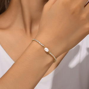 Bracelet CANNER en argent sterling 925 de luxe, perles irrégulières, étincelant, pour femmes, grosse perle - Product Image 5