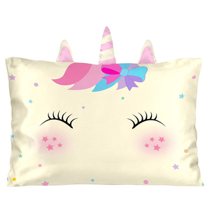 Federe Personalizzate 13x18 per Bambini, Simpatica <span class=keywords><strong>Federa</strong></span> in Raso con <span class=keywords><strong>Unicorno</strong></span> e Tasca a Busta, <span class=keywords><strong>Federa</strong></span> per Ragazze per Capelli e Pelle - Product Image 1