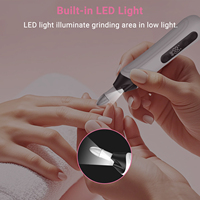 Kit de pédicure professionnel rechargeable avec dissolvant de gel, ponceuse à cuticules, perceuse à ongles électrique portable 12 modes