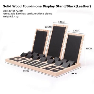 Exhibidor de Joyería Rectangular de Madera Sólida para Anillos, Aretes y Pulseras - Exhibidor de Joyería Multiusos Integrado - Product Image 2