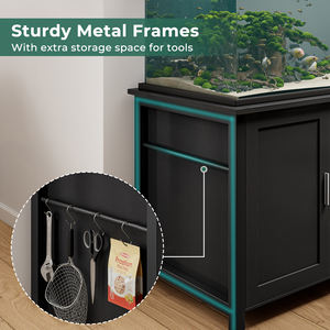 Support de réservoir à poissons moderne en bois écologique, imperméable, autoportant, robuste, avec châssis en acier pour réservoirs de 100/120/150 gallons - Product Image 2