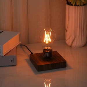 Magnetic Floating Bulb Lamp With Wood Base Warm White <b>Light</b> Desk Night <b>Light</b> Home Decor Modern Style - Product Image 4