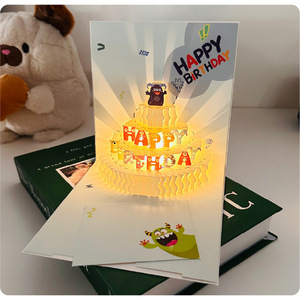 Tarjeta <span class=keywords><strong>de</strong></span> Felicitación <span class=keywords><strong>de</strong></span> <span class=keywords><strong>Cumpleaños</strong></span> con Diseño <span class=keywords><strong>de</strong></span> Monstruo <span class=keywords><strong>de</strong></span> Dibujos Animados, con Música y Luces, en 3D, para Niños, Regalo <span class=keywords><strong>de</strong></span> <span class=keywords><strong>Cumpleaños</strong></span> - Product Image 3