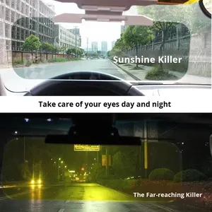 Lunettes de voiture double usage anti-éblouissement, vision jour/nuit, polarisantes, bloquant la lumière, avec clip extensible pour pare-brise avant - Product Image 3