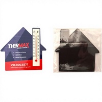 Termometer Kulkas Magnetik Bentuk Rumah Pengukur Suhu Celcius Fahrenheit Stiker Logo Cetak Warna