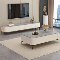 Meuble TV et armoire en bois massif de style européen moderne avec table basse ronde rétractable pour salon et chambre à coucher, console multimédia