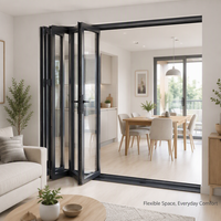 Porte pliante intérieure en plastique-acier, étanche, UPVC, double vitrage, anthracite, pour maison, appartement, balcon