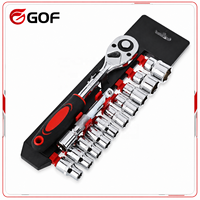Jeu de 12 outils de réparation automobile en acier au carbone CR-V durable, avec clé à cliquet rapide 3/8 et douilles, personnalisable OEM