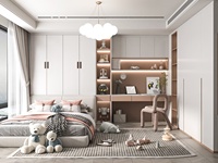 Ensemble de meubles de chambre à coucher modernes en bois pour enfants, personnalisable avec armoire intégrée et rangement, idéal pour appartement et maison de campagne