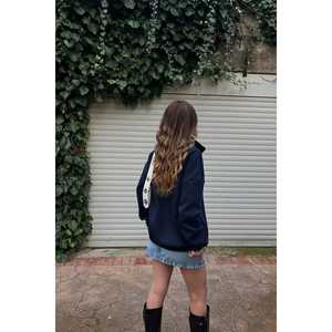 Sudadera con Capucha y Sudadera Deportiva Azul Marino con Estampado de San Diego para Mujer - Product Image 3