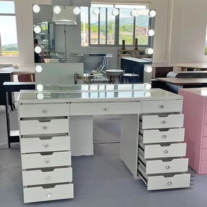 Italian Modern Simple Dressing <strong>Table</strong> with Tempered Glass Light Luxury <strong>Makeup</strong> Vanities for Wedding Bedroom - Product Image 2